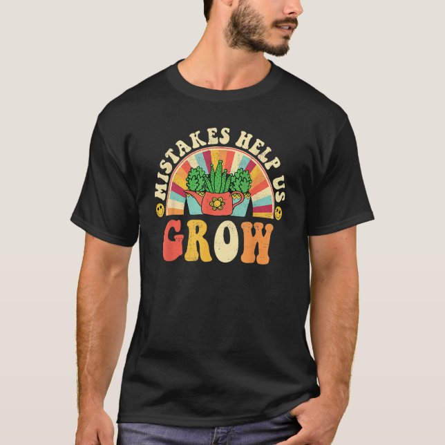Camiseta Groovy Growth Mindset Positive Retro Teachers Back (Anverso)