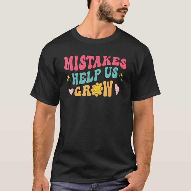 Camiseta Groovy Growth Mindset Positive Retro Teachers Back (Anverso)