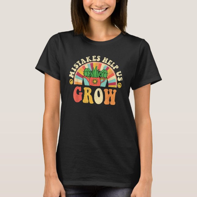 Camiseta Groovy Growth Mindset Positive Retro Teachers Back (Anverso)