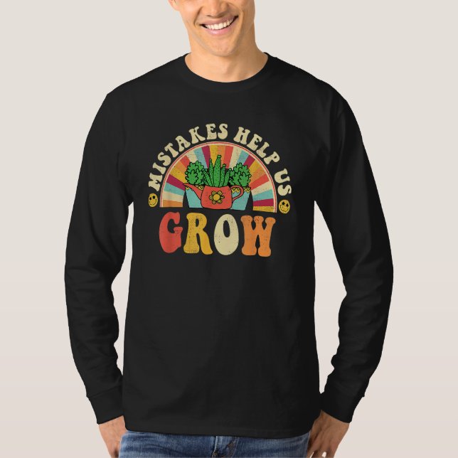 Camiseta Groovy Growth Mindset Positive Retro Teachers Back (Anverso)