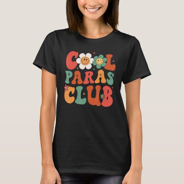 Camiseta Groovy Guay Paras Club Face Smile Teacher Paraprof (Anverso)