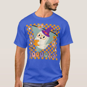 Camiseta Groovy Halloween Booooks Retro Cute Spooky Ghost T