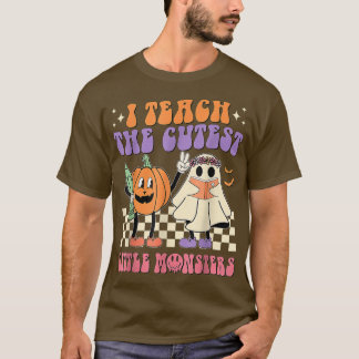 Camiseta Groovy Halloween Enseña Al Pequeño Monstruo Más Cu