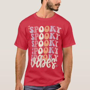 Camiseta Groovy Halloween espeluznantes vibraciones Retro F