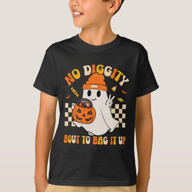 Camiseta Groovy Halloween Fantasma Boo No hay ninguna locur (Anverso)