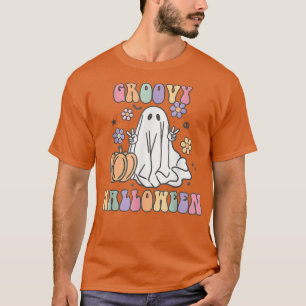Camiseta Groovy Halloween Ghost 60s 70s Costume Groovy Spoo