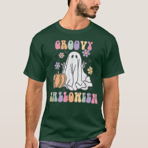 Camiseta Groovy Halloween Ghost 60s 70s Costume Groovy Spoo