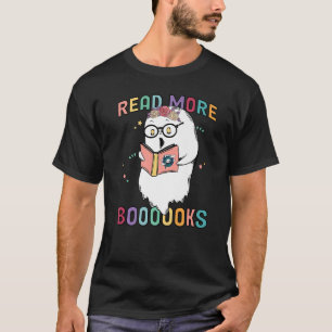 Camiseta Groovy Halloween Leer más libros Cute Boo leer un 