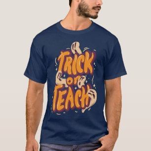Camiseta Groovy Halloween Trick o Teach Retro Floral Ghost