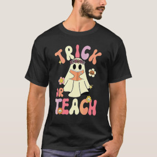 Camiseta Groovy Halloween Truco o Enseña Retro Floral Fanta