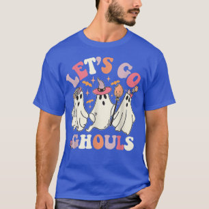 Camiseta Groovy Halloween Vamos Ghouls Retro Floral Ghos