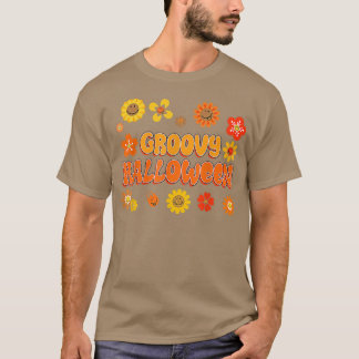 Camiseta Groovy Halloween Vintage Floral Retro Hipp