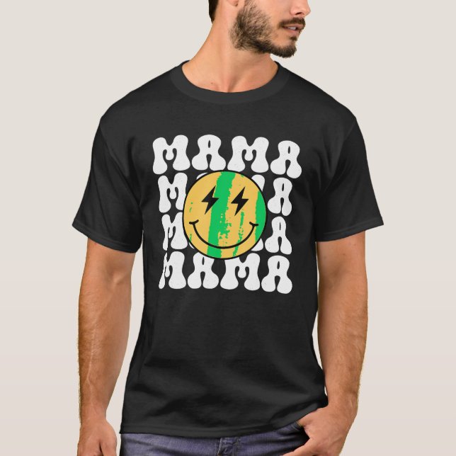 Camiseta Groovy Happy Face Bolt Eyes One Happy Dude Birthda (Anverso)