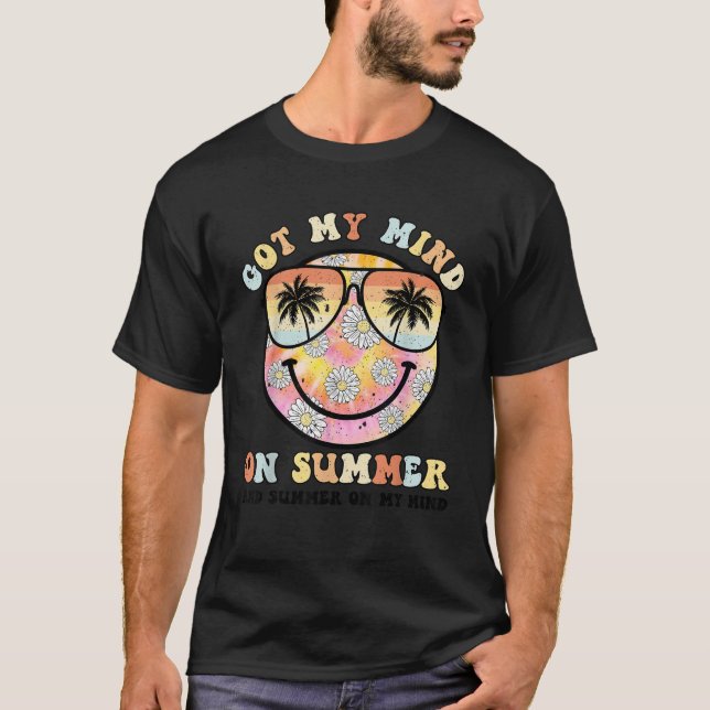 Camiseta Groovy Happy Face Summer Vibes Se Me Ocurrió En Su (Anverso)