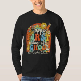 Camiseta Groovy Happy First Day Of School Lets Do This Back