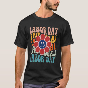 Camiseta Groovy Happy Labour Day American Labour Day Smile