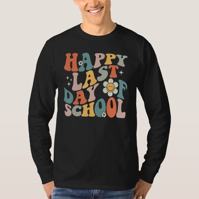 Camiseta Groovy Happy Last Day of School Teacher Student Gr (Anverso)