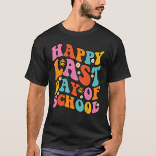 Camiseta Groovy Happy Last Day Of School Teacher Student Gr