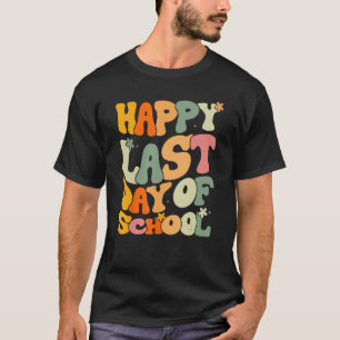 Camiseta Groovy Happy Last Day Of School Teacher Student Gr
