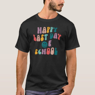 Camiseta Groovy Happy Last Day of School Teacher Student Gr