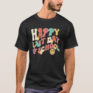 Camiseta Groovy Happy Last Day Of School Teacher Student Gr