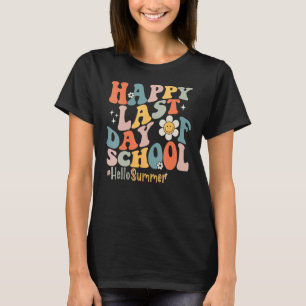 Camiseta Groovy Happy Last Day School Teacher Student Gr