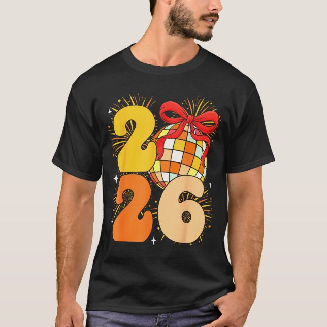 Camiseta Groovy Happy New Year 2026 New Years Eve Party Men (Anverso)