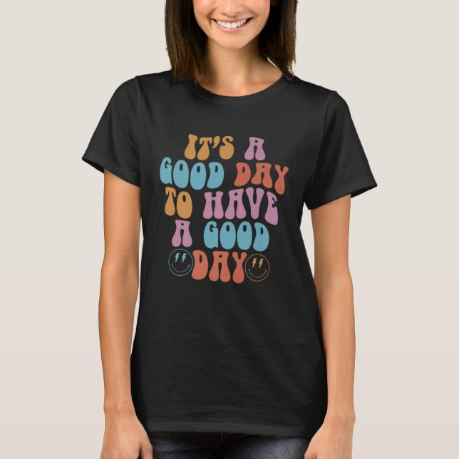 Camiseta Groovy Happy Smiling Face Have Good Day Positive M (Anverso)