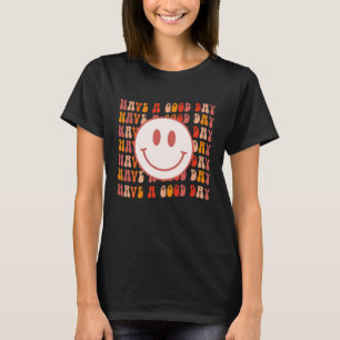 Camiseta Groovy Happy Sonriente Face tiene un buen día posi