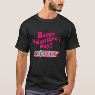 Camiseta Groovy Happy Valentines Day Cute Heart Love Couple