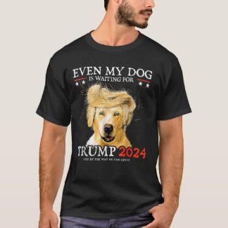 Camiseta Groovy Hasta Mi Perro Está Esperando A Trump 2024 
