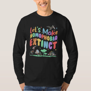 Camiseta Groovy Haz que la Homofobia se Extinga Orgullo LGB