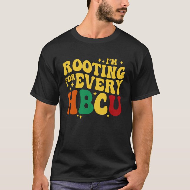 Camiseta Groovy HBCU Black History Month I m Rooting For Ev (Anverso)