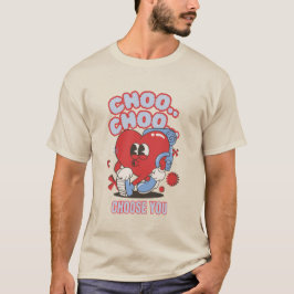 Camiseta Groovy heart choo choo elija usted valentina