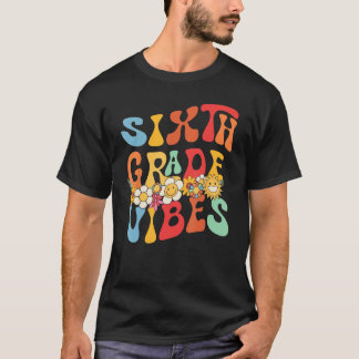 Camiseta Groovy Hello 6º Grado Retro Profesor De Vibes De V