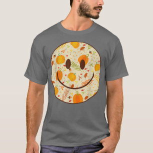 Camiseta Groovy Hello Fall Otoño Happy Face Happy Fall than