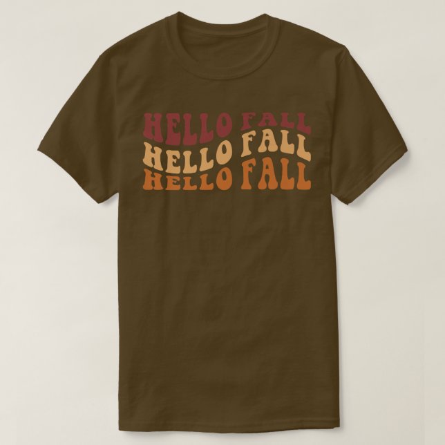 Camiseta Groovy Hello Fall Otoño It's Fa to the Fall (Diseño del anverso)