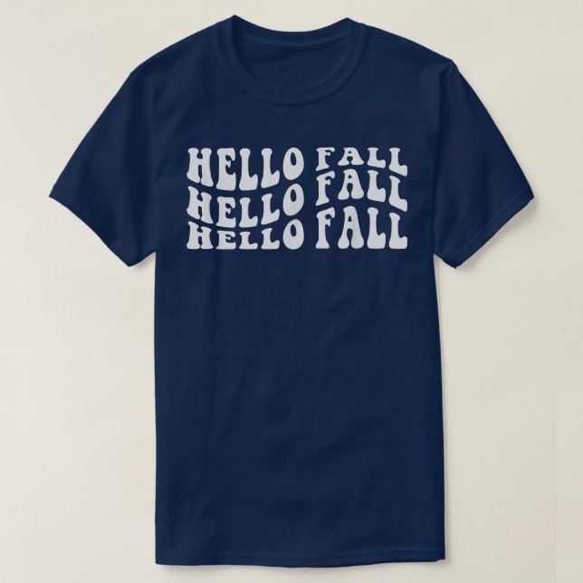 Camiseta Groovy Hello Fall Otoño It's Fa to the Fall (Diseño del anverso)