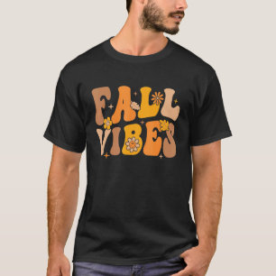 Camiseta Groovy Hello Fall Vibes Otoño Season Floral Gracia