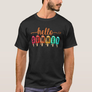 Camiseta Groovy Hello Summer Melding Ice Cream Popsicle Vac