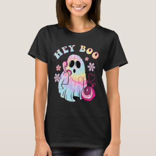 Camiseta Groovy Hey Boo Cute Ghost Funny Halloween Chicas W