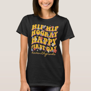 Camiseta Groovy Hip Hooray Feliz primer día escuela de sépt