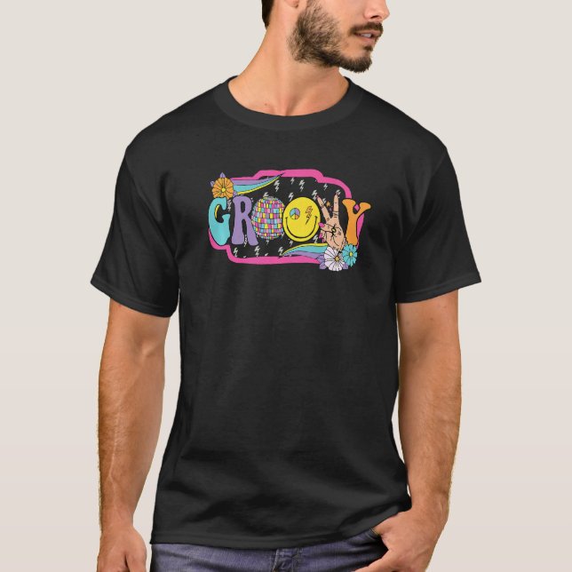 Camiseta Groovy Hippie 70 Disco Groovy Boho Happy Life Pos (Anverso)