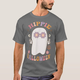 Camiseta Groovy Hippie Halloween Vibes Costume Fantasma ret