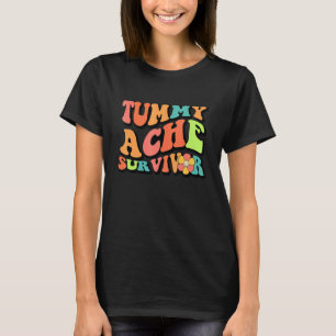 Camiseta Groovy Hippy Tummy Ache Survivor Retro Vintage