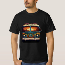Camiseta Groovy Hippy Van design Retro Peace and Love