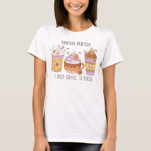 Camiseta Groovy Hocus pocus necesito café para concentrarme