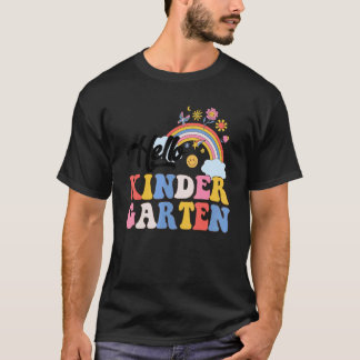 Camiseta Groovy Hola Kindergarten Arcoiris Maestros Estudia