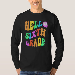 Camiseta Groovy Hola Profesor de 6º Grado Púrpura Sexto Gr 