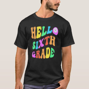 Camiseta Groovy Hola Profesor de 6to Grado Púrpura Sexto Gr